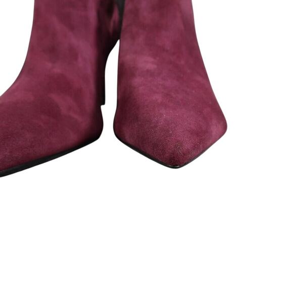 Calvin Klein Shoes Womens 9 Pump Booties Pointed Toe Suede Career Fashion Purple - Picture 4 of 16
